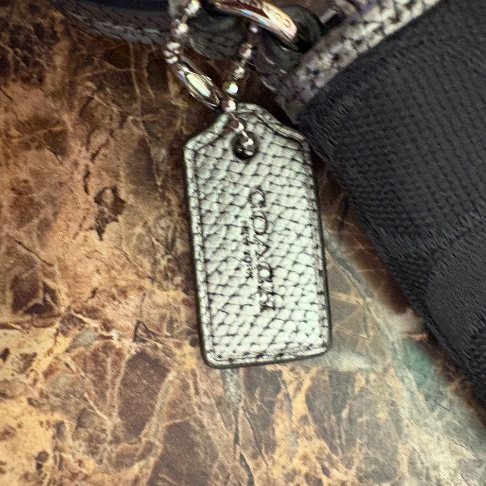 Coach Black Wristlet with Silver Accents